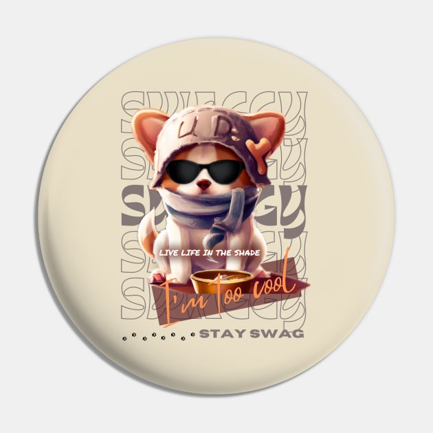 Cool Dog with Shades Pin by Cerverie