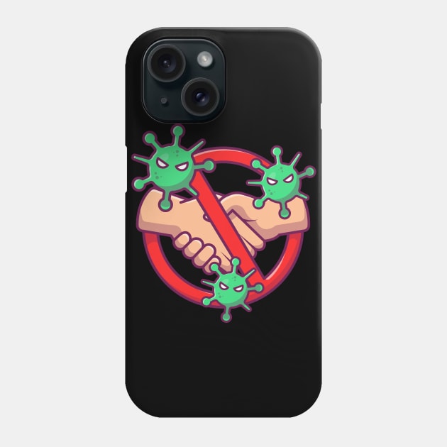 No hand shake  stop sign cartoon Phone Case by Catalyst Labs