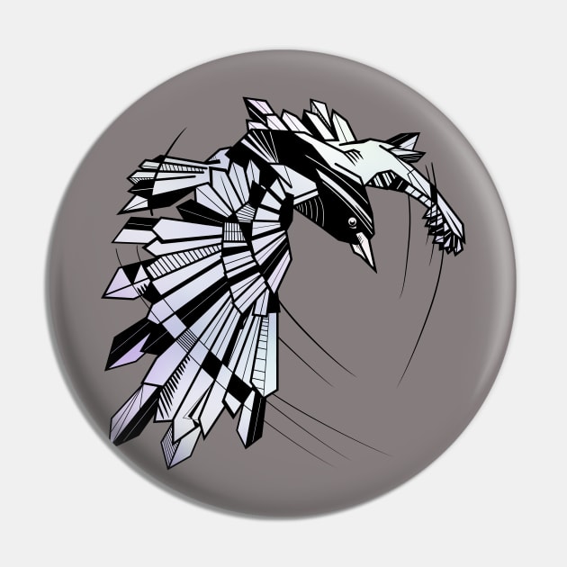 Geometric Raven Pin by mailboxdisco