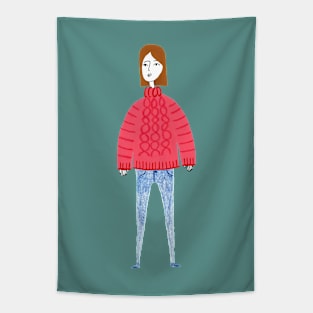 Girl in comfy clothes Tapestry