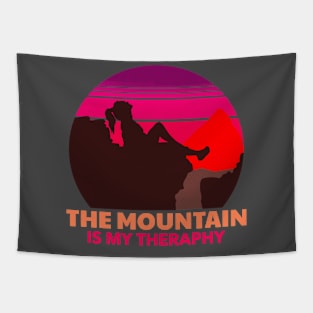 Mountain hiking design Tapestry