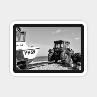 Tractor and fishing boat on Cromer beach, Norfolk Magnet