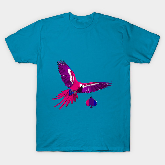 Biromantic Ace Pride Parrot - Bird - T-Shirt | TeePublic