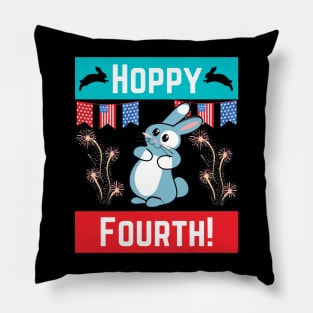 Hoppy Fourth 4th of July Fourth Independence Day Rabbit Bunny Lover Gifts Pillow