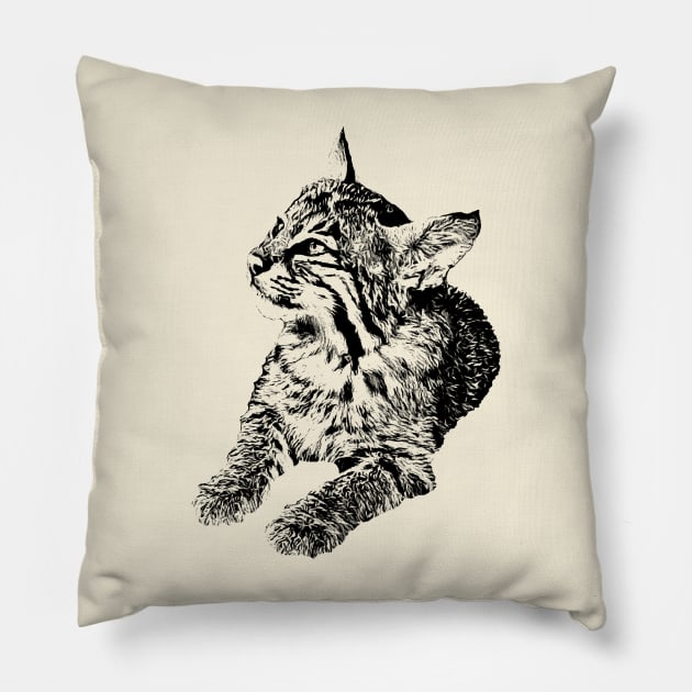 Bobcat cub Pillow by Guardi