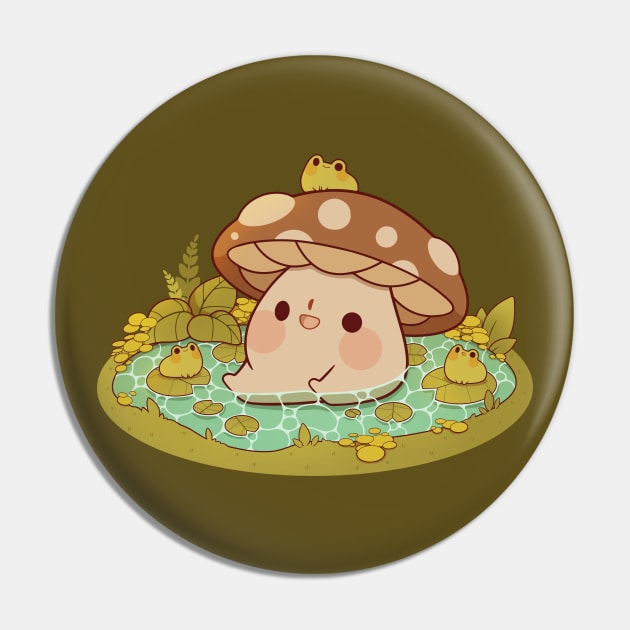 Cute mushroom in froggie pond Pin by Rihnlin