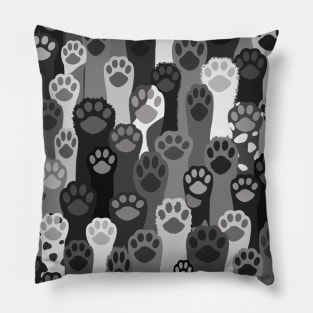 Pawsome Pattern - Black and White Pillow