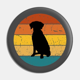 retro sunset dog Pin