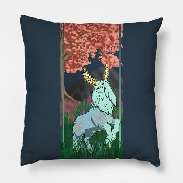 Mystic Deer (w/ background) Pillow by SpareFilm