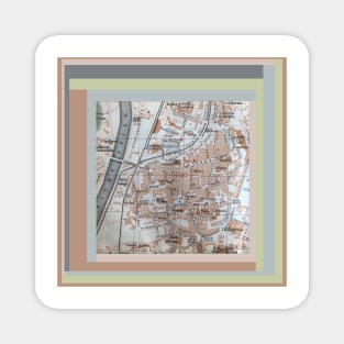 Trento, Italy map, antique 1800s Magnet