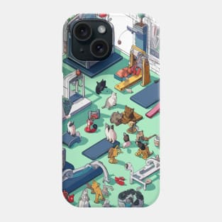 Isometric cat gym Phone Case