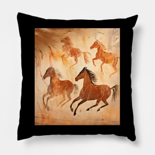 Cave Painting of Horses Pillow