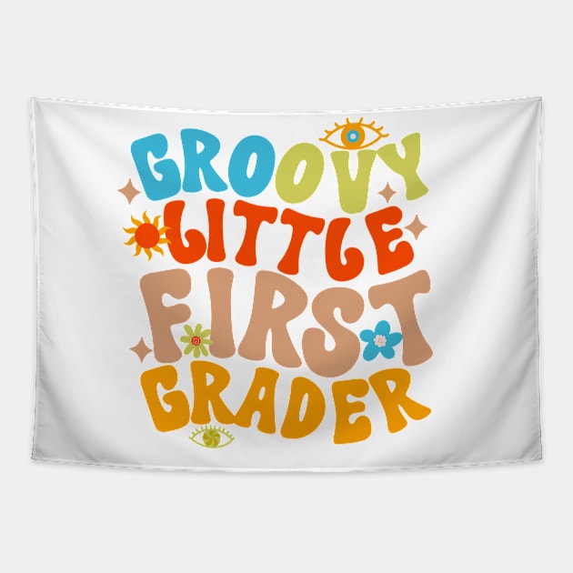 Groovy Little First Grader First Day of School Tapestry by Myartstor 