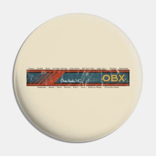 OBX Towns Dark Text Distressed Pin