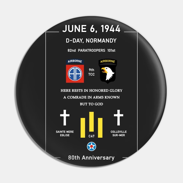 D Day Landing 80th Anniversary 1944 Normandy Pin by PB Mary