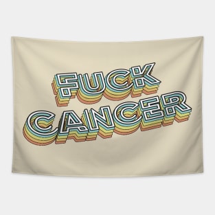 Fuck Cancer Retro Typography Faded Style Tapestry