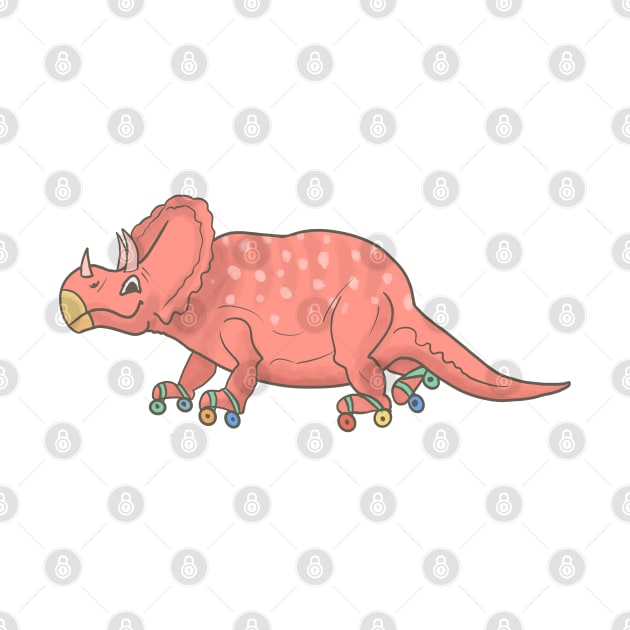 Triceratops Dinosaur on Roller Skates by andreeadumez