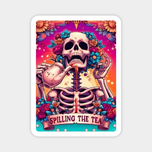 "Spilling the Tea" Skeleton Tarot Card Magnet