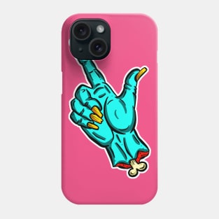 Pick Your Nose Zombie Pointing Finger Blue Cartoon T-Shirt Phone Case