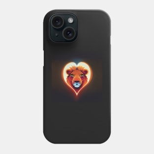 Lion in a heart shape Phone Case