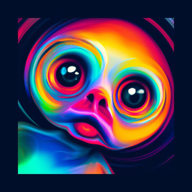 Psychedelic Alien is Mesmerized by Star Scrunch