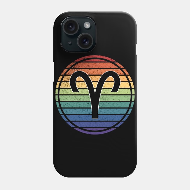 Vintage Distressed Rainbow Gay Pride Zodiac Aries Phone Case by Muzehack