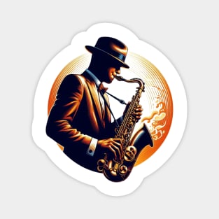 Jazz Saxophone Player Magnet