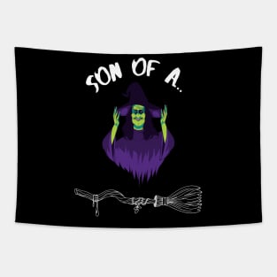 Son of A Witch Halloween Pun Tapestry