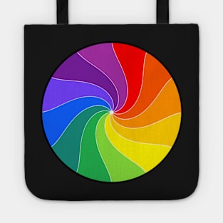 Twelve Color Wheel, a Happy Twirled Rainbow Tote