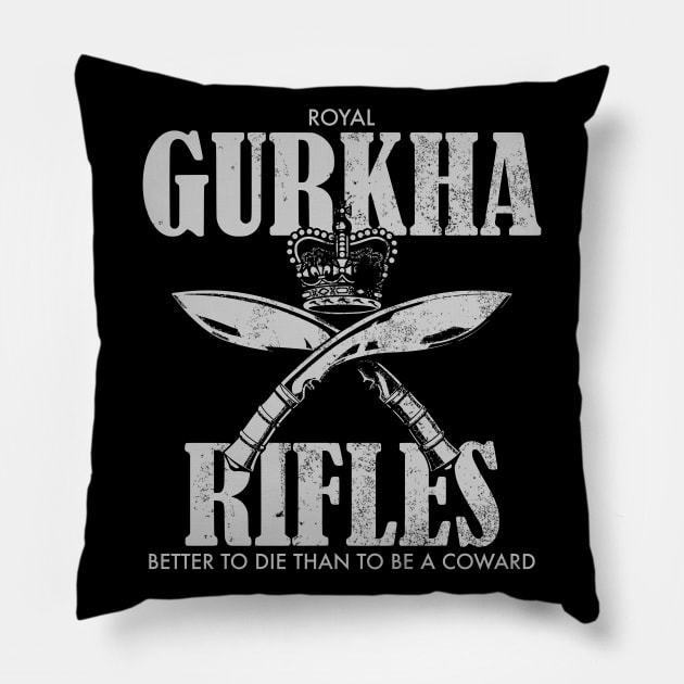 Royal Gurkha Rifles (distressed) Pillow by TCP