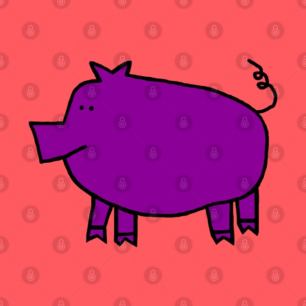 Cute Purple Pig by ellenhenryart