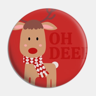 Oh Deer - Cheery RudoReindeer Festive Tee Pin