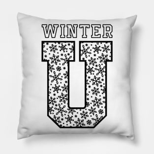 Winter University (Black) Pillow