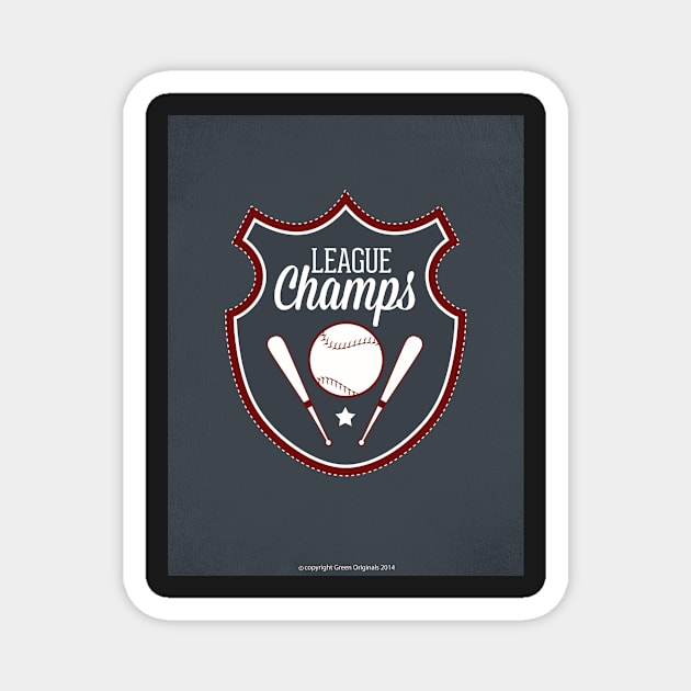 League Champs Baseball Art Magnet by greenoriginals