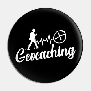 Geocaching - Heartbeat ECG Geocacher Silhouette Pin