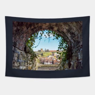 Whitby Abbey And Church Through The Keyhole Tunnel Tapestry