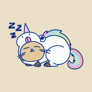 Sleepy Unicorn Cat T-Shirt