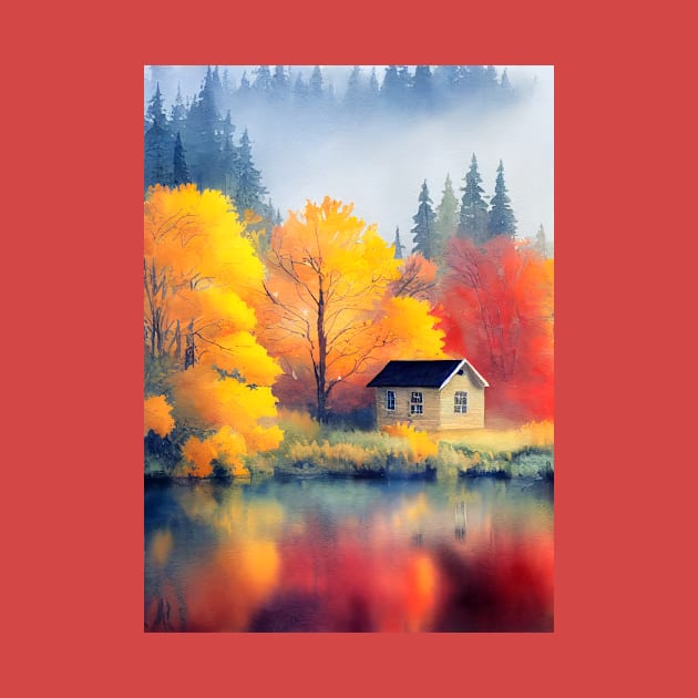 Colorful Autumn Landscape Watercolor 20 by redwitchart