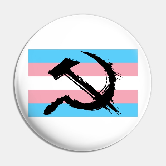 Painted Communist Trans Flag| Transgender| LGBTQ+| Don't Say Gay Bill Pin by RevolutionToday