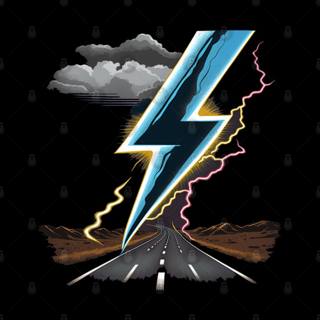 Lightning Bolt Desert Road by GIFTGROO