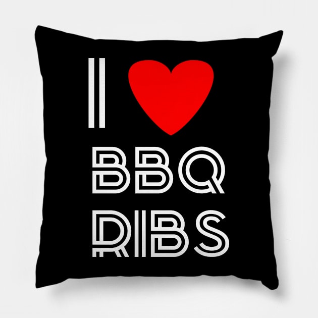 I love BBQ ribs barbeque ribs Pillow by Spaceboyishere