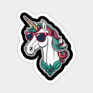 Unicorn Christmas Drawing Magnet