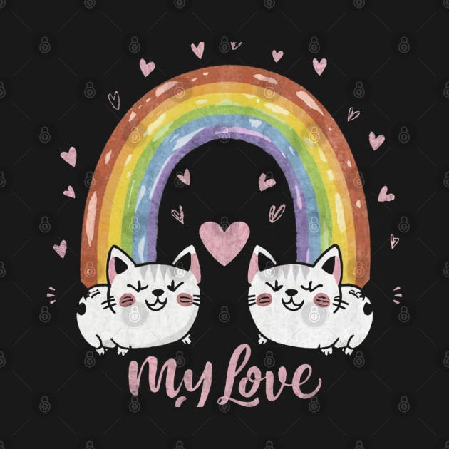 My Rainbow Cat is My Valentine by Aldrvnd