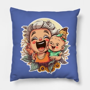 Mum and Baby Illustration Pillow