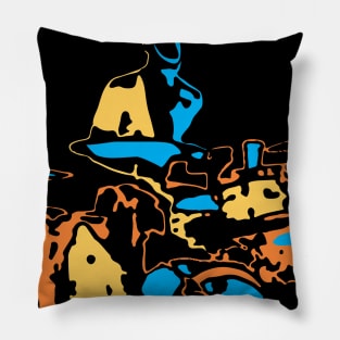 Drummer Musician Modern Art Style Pillow