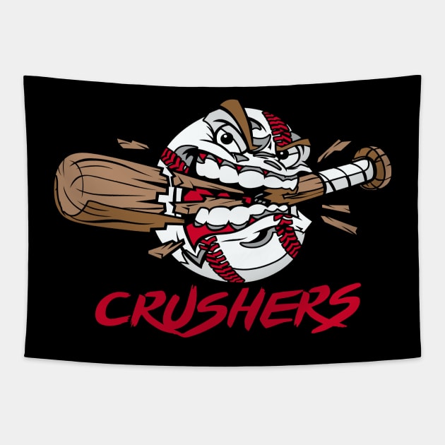 Crushers Baseball Logo Tapestry by DavesTees