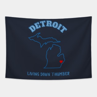 Detroit Down Thumber Tapestry