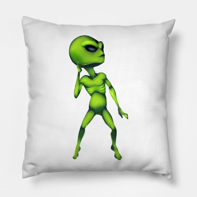 Marcianito 100% real no fake bailando cumbia Pillow by verde