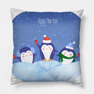 Tree little penguins Pillow