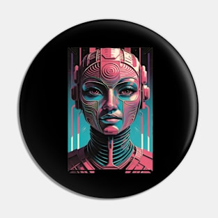 Futurism Dystopian Abstract Modern Portrait Art Pin